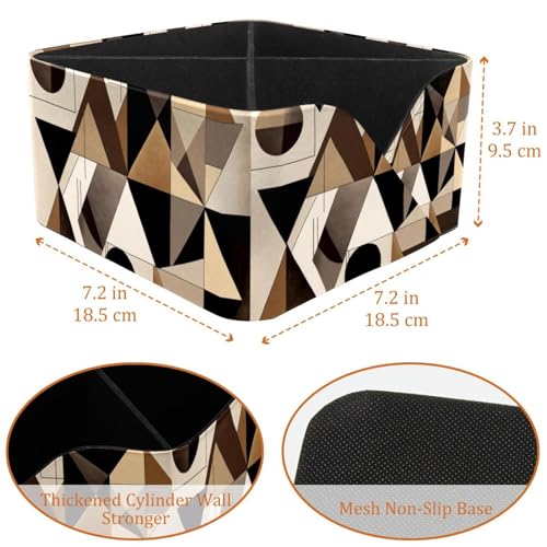Porte-stylos rectangulaire pour bureau à double compartiment marron - 4