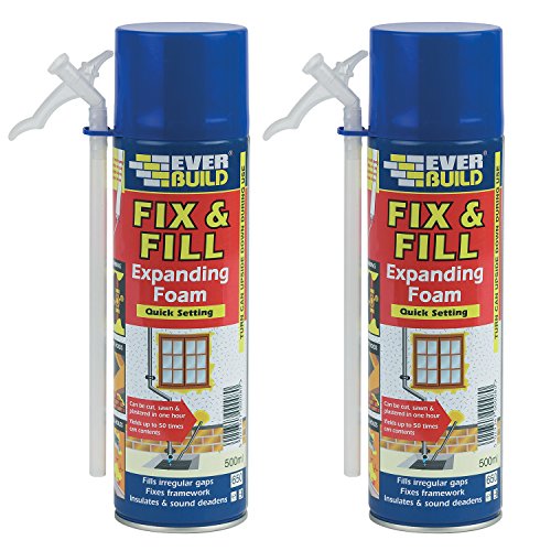 Everbuild 2Pc 500Ml Fill & Fix Quick Setting Polyurethane Expanding Foam White
