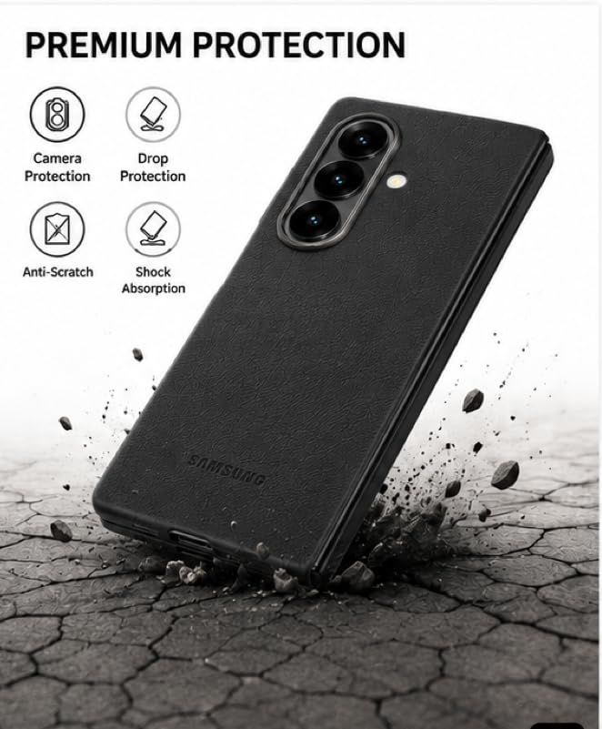Image of Premium Leather Back Cover Case for Samsung Galaxy Z Fold 8 Ultra 5G | Super Slim, Full-Body Protective for Galaxy Z Fold 8 Ultra Kindsuit Case Cover