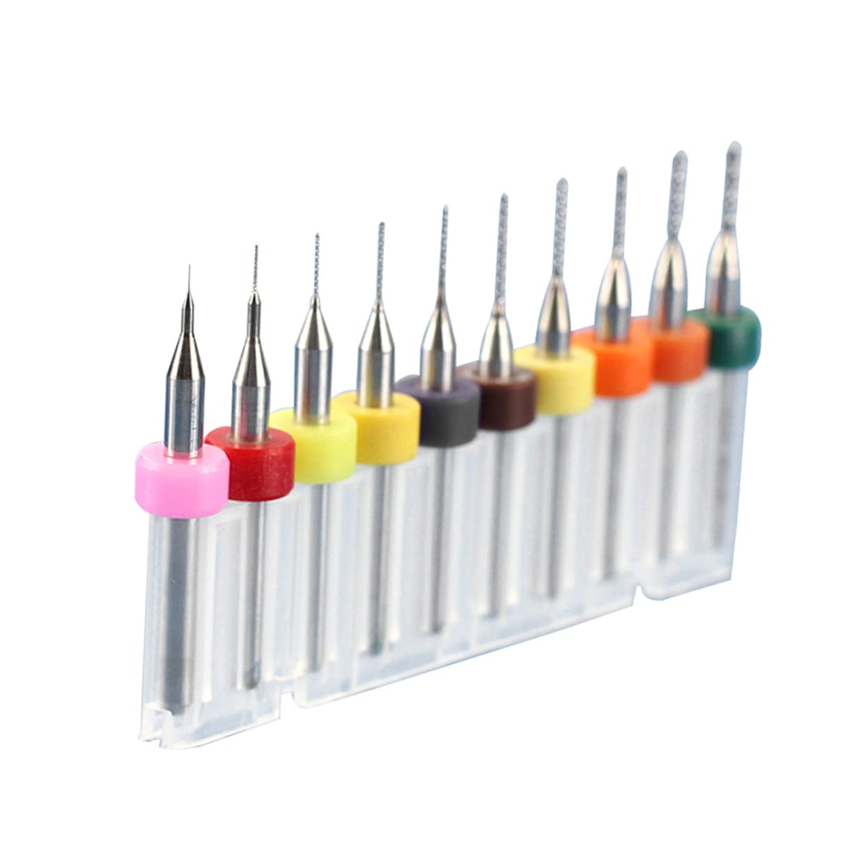 Holibanna 10-Piece Carbide Drill Bit Set for PCB and CNC Rotary Tools Micro Engraving Drill Bits (2.1mm to 3.0mm) Sturdy Tungsten Carbide Material for Accurate Drilling