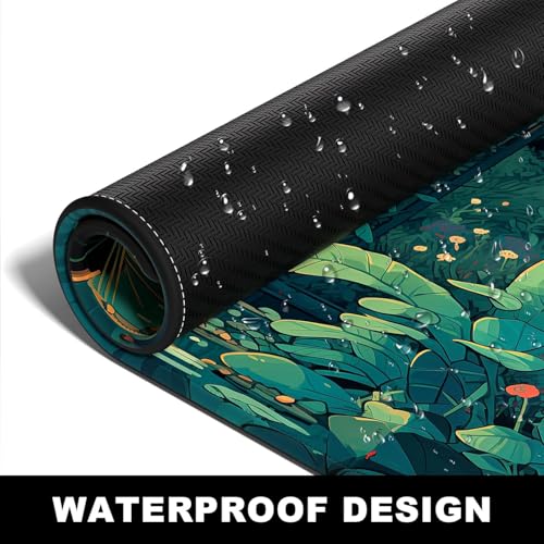 Image of Printed Gaming Mousepad - Premium Stitched Edges, Smooth Surface,Size 11x23 inches, Non-Slip Rubber Base - Ideal for Office & Gaming Setup (Art Lofi Flower Room)