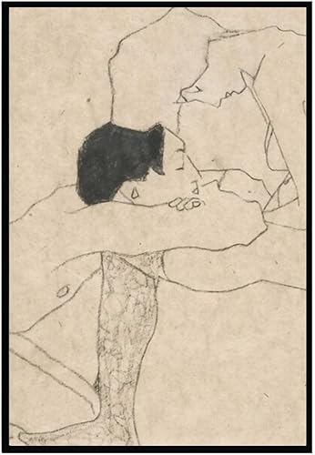 Egon Schiele - Arte de pared sentado para pareja sentada, impresiones en alta definición, pintura en lienzo vintage, cuadros abstractos modernos