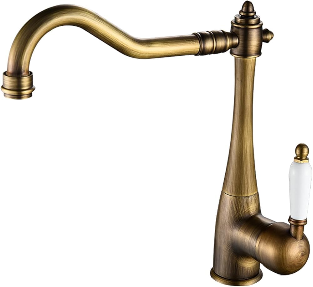 ZQFHSX Kitchen Faucets Deck Mounted Mixer Tap 360 Degree Crane for Faucet Rotation Spray Aqiong LWX