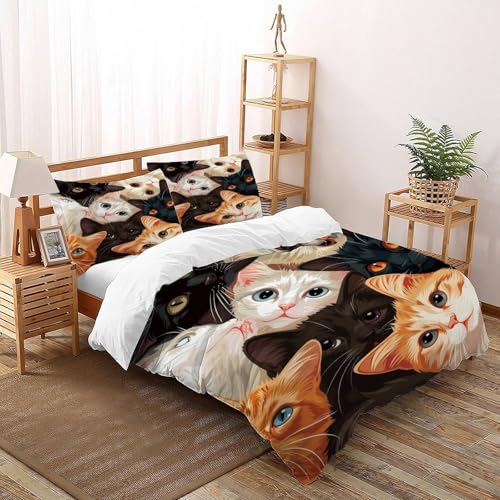 Housse de couette chat grand lit 260x220 résistant aux poils d'animaux - 2