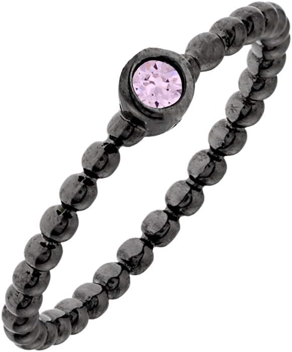 Venice 18k Black Gold Plated Cubic Zirconia Stackable Fashion Ring