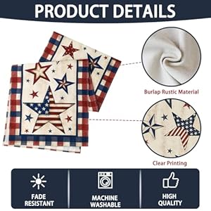 Stars and Stripes 4th of July Table Runner, Patriotic Memorial Day Table Runner American Flag Independence Day Kitchen Dining Table Runners for Home Party Decor 13 x 72 Inch Stars and Stripes 4th of July Table Runner Patriotic Memorial Day Table Runner American Flag Independence Day Kitchen Dining Table Runners for Home Party Decor 13 x 72 Inch