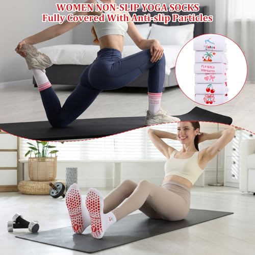 Image of Pilates Grip Yoga Socks for Women Cute Non Slip Socks