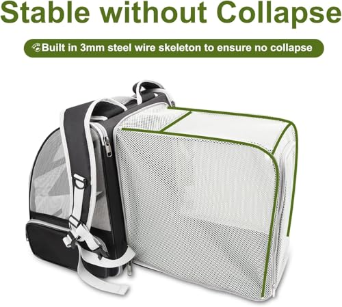 Image of Cat Backpack Carrier, Breathable Cat Carrier Pet Backpack for Kitty Small Dog Up to 15Lbs, Transparent & Foldable Pet Carrier for Travel Hiking (Expendable Black)