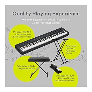 Yamaha – Piano numérique 88 touches avec support pour clavier Knox Gear, banc réglable et pédale de sustain – P45B - Les Beatles, Paul McCartney, John Lennon, RIngo Starr, George Harrison Yamaha – Piano numérique 88 touches avec support pour clavier Knox Gear, banc réglable et pédale de sustain - P45B – Image 4