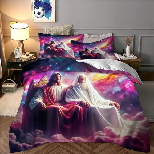 Parure de lit Jésus style chrétien pour chambre d'enfant et adolescent - 5