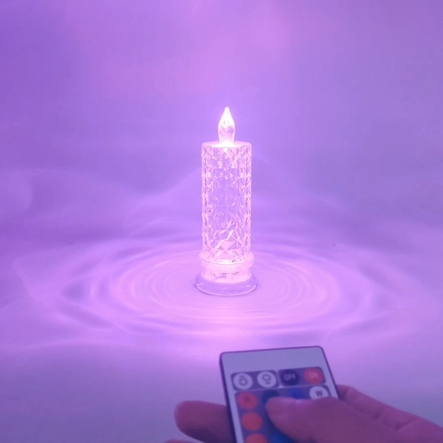 Image of 4pcs Rose Shadow Rechargeable LED Flameless Candles | remote adjustable brightness Touch Control