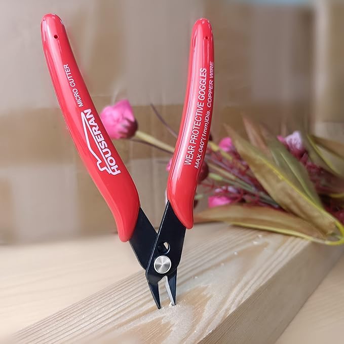 Image of Wire Cutters, 20 PACK, 5 Inch Flush Cutter, Side Cutters | Spring Loaded Cutting Pliers For Jewelry Making, Models, Zip Ties Plastic Wire Snips