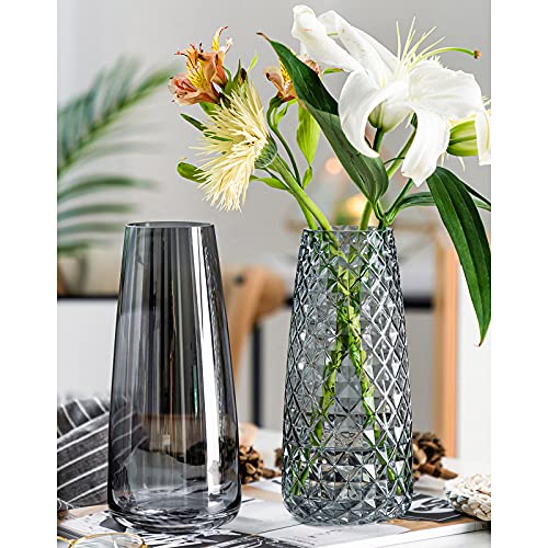 Hey_you Glazen vaas, in stijl handgemaakte kristalheldere bloemenvaas, decoratieve vaas met ananaspatroon, bloemenbloem, plantenhouder voor thuiskantoor, decoratie, cadeau voor bruiloft, housewarming party - Afbeelding 7