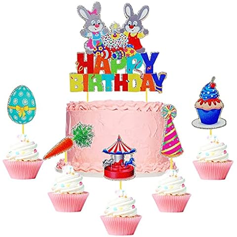 6Pcs Eco-Friendly Easter Cake Toppers Cover