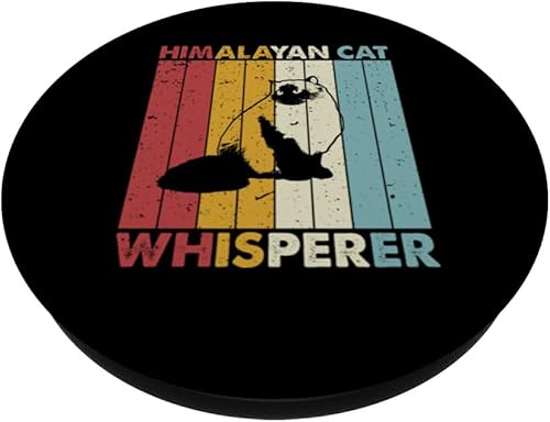 Miniatura 2 de Cat Mom Dad Whisperer - Vintage Himalayan Cat PopSockets Swappable PopGrip