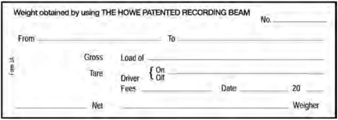 Rice Lake 20261, Truck Scale Tickets for Howe Mechanical Truck Scale