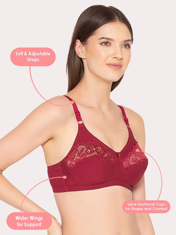 Image of Groversons Paris Beauty Women's Cotton, Full Coverage, Non-Padded, Non-Wired Bra (BR001)
