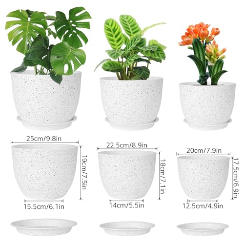 CSYY 25/23/20cm Plant Pots Indoor, Large Plastic Plant Pots - Image 2