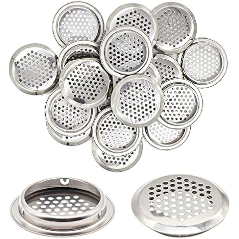 Air Vent Louver, 20 Pieces 25mm Stainless Steel Round Mesh Hole Circular Soffit Vent Cover