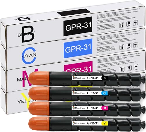 MasaiMara GPR-31 GPR31 NPG-46 EXV29 High Yield 36,000 Pages Toner Cartridge for Canon ImageRunner C5030 C5030i C5035 C5035i C5235 C5235A C5235i C5240 C5240A C5240i C5255 Printer (KCMY, 4-Pack)