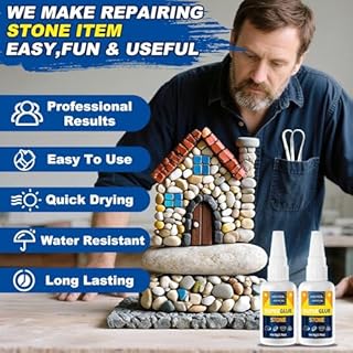 Meuvcol Stone Glue 100g - Marble Glue Heavy Duty for Granite, Artificial Stones & Tile | Clear Waterproof Stone Adhesive for Marble Repair & Craft Projects | Fast Drying, Strong, 6 Precision Nozzle