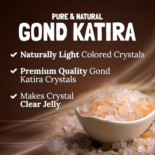 Image of NutroVally Gond Katira 125g | Pure Edible Gum (Tragacanth Gum) | Natural Cooling Agent for Summer Drinks, Falooda & Desserts | Supports Digestion & Energy