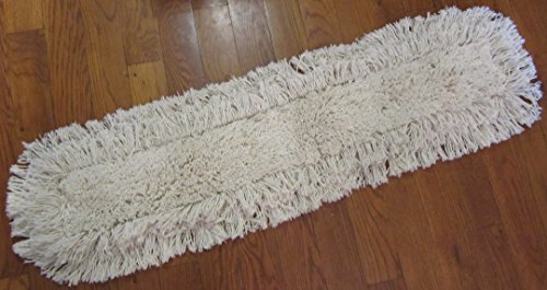 Image of 36 inch Industrial Strength Washable Cotton Dust Mop Refill, Replacement Head for Home & Commercial Use, Fits 36 Inch Frame, Cleans Hardwood, Laminate, Concrete, or Other Floor Systems (36 inch)