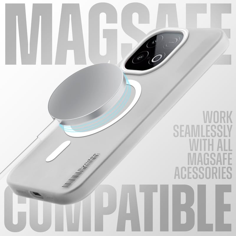 Image of Mr. Case Back Cover for iQOO Neo 10 5G Elegant Frosted White Translucent Back with Wireless Charging Support | Anti-Scratch Shockproof Phone Case - White
