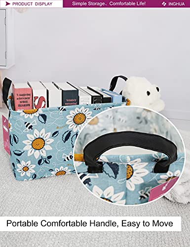 Inghua Rectangular Storage Basket Fabric Organizer Bin For Toys,Books,Clothes,Gifts,Pets-Perfect For Home,Office,Nursery,Dorm,Shelf(Rec Sunflower) #TOP4