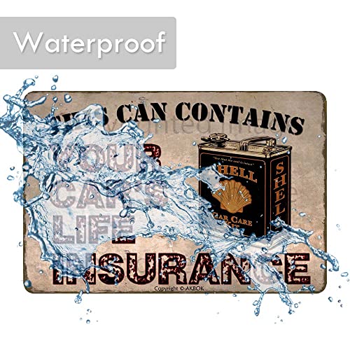 5Pcs Gas Motor Oil Antique Tin Signs Vintage Gas Oil Metal Signs Garage Man Cave Bar Pub Wall Decor 8×12 Inch #TOP5