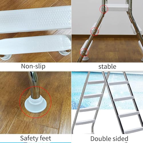 Escalera para piscina acero inoxidable con peldaños antideslizantes miniatura 4