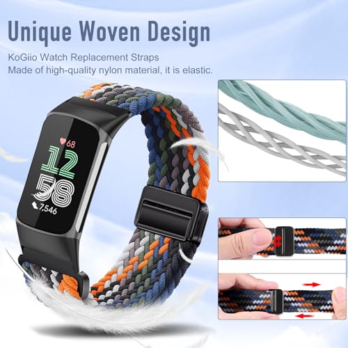KoGiio Strap compatible with Fitbit Charge 6 / Fitbit Charge 5, Magnetic Adjustable Watch Band - Image 3
