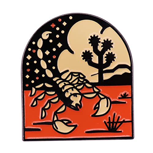 Desert Scorpions Enamel Brooch Pin Natural Landscape And Animals Enamel Pins Creative Cartoon Enamel Lapel Pin Brooch Lovely Enamel Badge For Women Girls Kids Bird Brooch Pin Accessory For Backpacks Badges Hats #TOP6