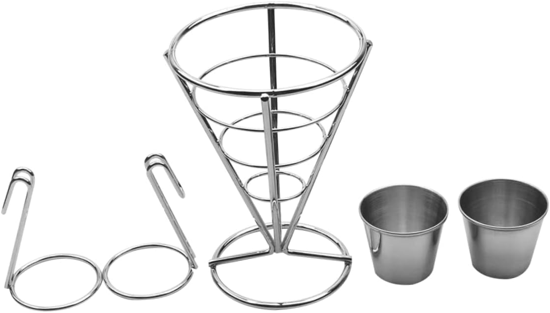 COLLBATH Commercial Fryer Baskets Snack Display Rack French Fries Cone Basket Serveware for Entertaining