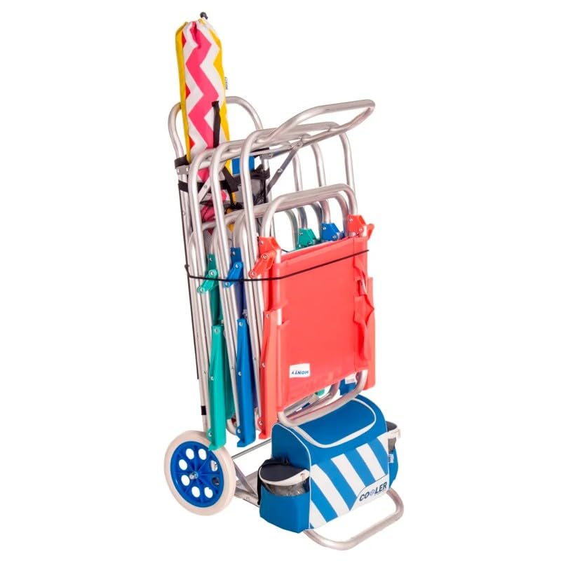 Carro de Playa,Carro Mesa Playa,Carro Portasillas Playa,Carrito de Playa,Carro Plegable con Ruedas,Mesa Playa,Carro Portasillas Plegable de Camping y Playa,Carro Playa Ruedas Grandes,Carro Plegable