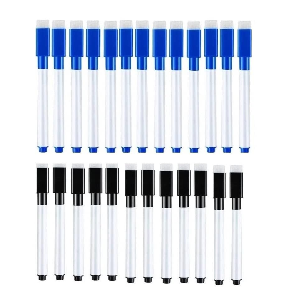 KRYTONE? Set Of 25 Blue and Black Magnetic Whiteboard Pen Erasable Marker Office School Stationery Supplies(13 Blue and 12 Black)-image-20