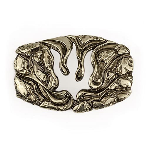 German silver Belt buckle Lava Trident, german silver Handmade, solid nickel silver Ukrainian trident low poly sculptural belt buckle