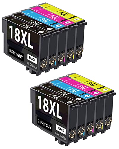 SupplyGuy 10 Druckerpatronen kompatibel mit Epson 18XL für Expression Home XP205 XP215 XP225 XP302 XP305 XP312 XP315 XP322 XP325 XP402 XP405 XP412 XP415 XP422 XP425 Cover