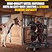 Novona Heavy Duty Rolling Saddle Rack Cart with Basket, Horse Tack Dolly Saddle Stand Foldable Show Cart for Western & English Saddles, Bridles, Helmets, Horse Gear Storage