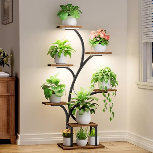 BACEKOLL Plant Stand Indoor with Grow Lights, 7...