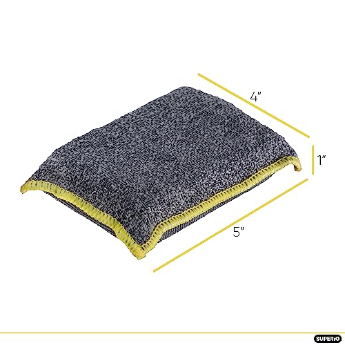 Image of Miracle Microfiber Scrubbing Sponge, Extra Scrubbing Power Kitchen Sponge, Sink, Pot, Pan and Dish Washing, Super Absorbent and Rapid Drying, 9-Pack, by Superio