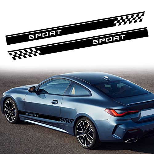 Image of QianBao Auto Racing Body Door Side Stripe Graphic Vinyl Sticker Style 9 Black