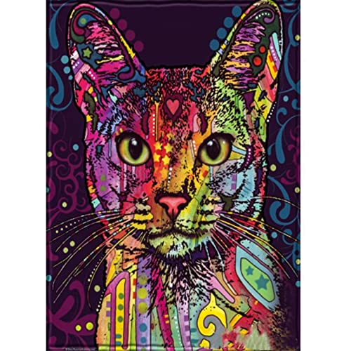 Xiaomoyu 5D DIY Diamond Painting Kit Complet, Chat Coloré Diamant Peinture Kits, Diamant Strass Cristal Broderie Point de Croix Peinture par Numéros pour Enfants Adultes Murale Décoration Cover