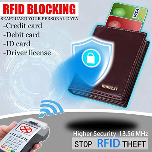 Wallet for Men Larger Capacity Genuine Leather Bifold with 16 Slots 1 ID Window RFID Blocking Pockets Small Credit Card Wallets4