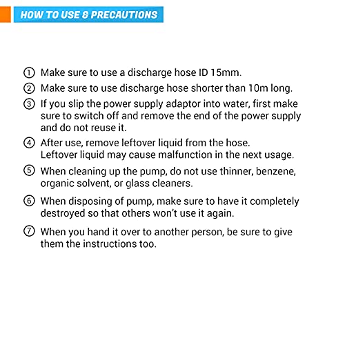 Tera Pump Electric Fish Tank Water Pump/Aquarium Submersible Water Pump With 10-Ft Flexible Corrogated Discharge Hose & Filter Suction Tube #TOP7