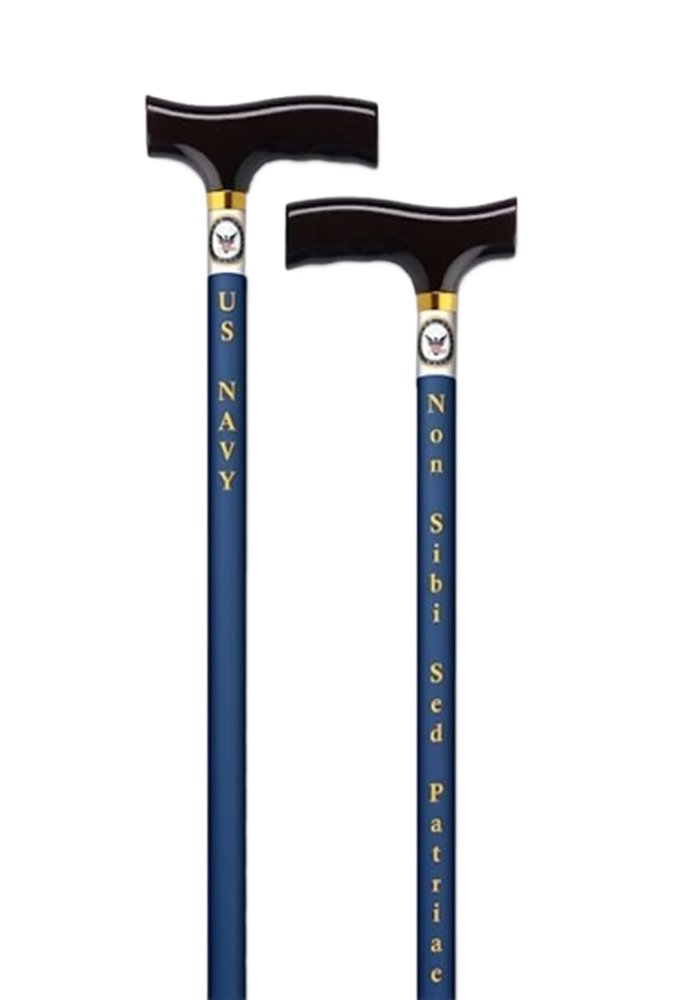 alex orthopedic us navy walking cane for men & women for stability - adjustable best walking stick with handle, heavy-duty aluminum with safety locking silencer, 40-inch walking sticks for seniors