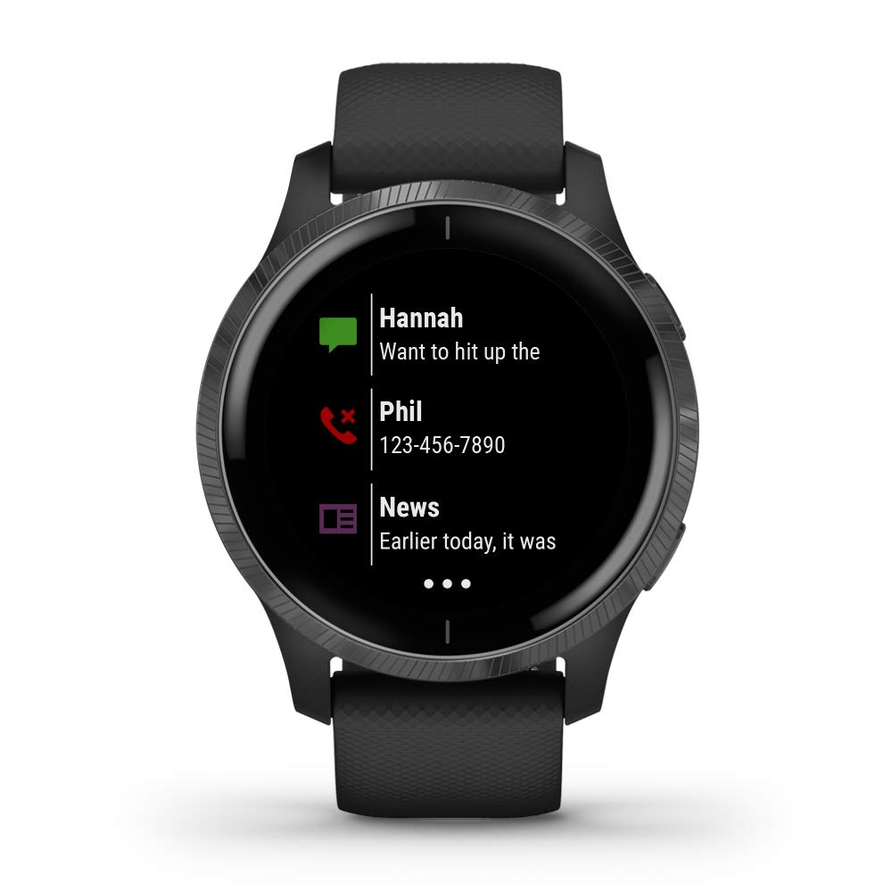 Garmin 010-02173-11 Venu, GPS Smartwatch with Bright Touchscreen Display, Features Music, Body Energy Monitoring, Animated Workouts, Pulse Ox Sensor and More, Black image 1
