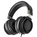 Ailihen MX-06 Over Ear Headphones with Microphone and Volume Control Bass Stereo Adjustable Headsets for iPhone iPad iPod Android Smartphones Laptop Tablets Computer MP3/4 (Black Grey)