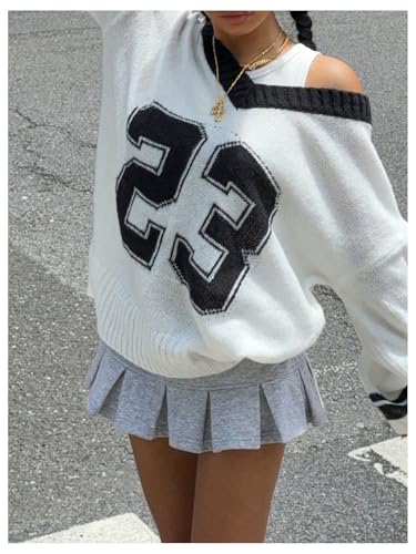Image of BEAUDRM Women's Y2K Sweater Oversized Sweaters Long Sleeve V Neck Pullover Jumper Knit Top