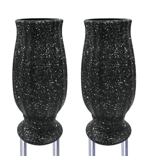 2PCS Cemetery Vases for Grave-Durable Plastic Grave Vases Flower Holder with Metal Spikes Bow Decor for Cemetery Headstones Outdoor Grave Decorations for Memorial Gifts for Loss of Loved One - Balck